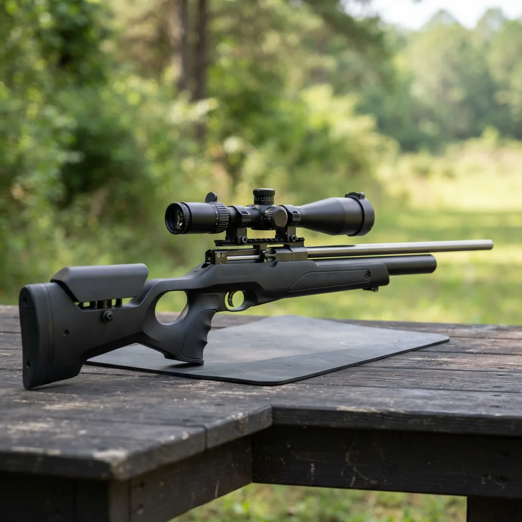 Simmons Pro Target Air Riflescope mounted on an air rifle