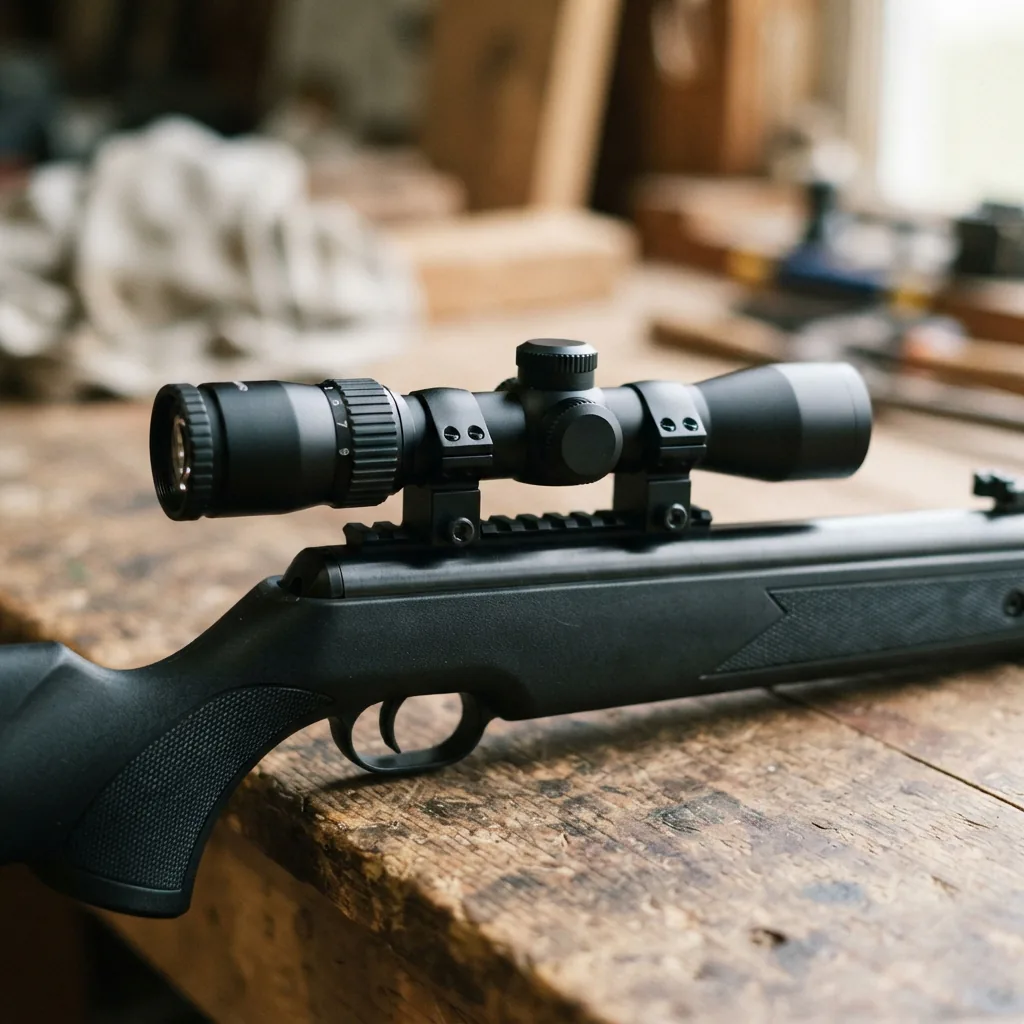 Simmons ProTarget 3-9x32 Compact Riflescope mounted on an air rifle
