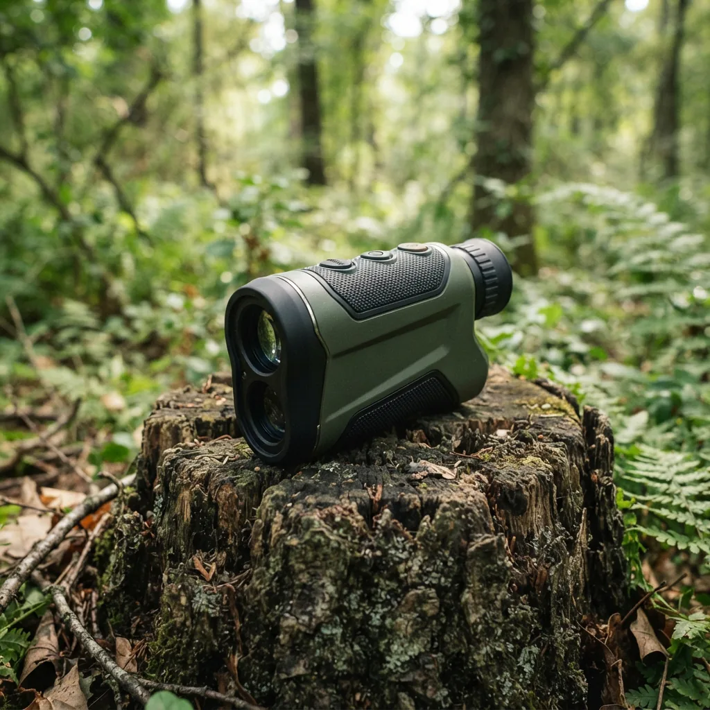 Simmons Pro Hunter 6x20mm 1000 YD Laser Range Finder, SPH1000, shown outdoors.