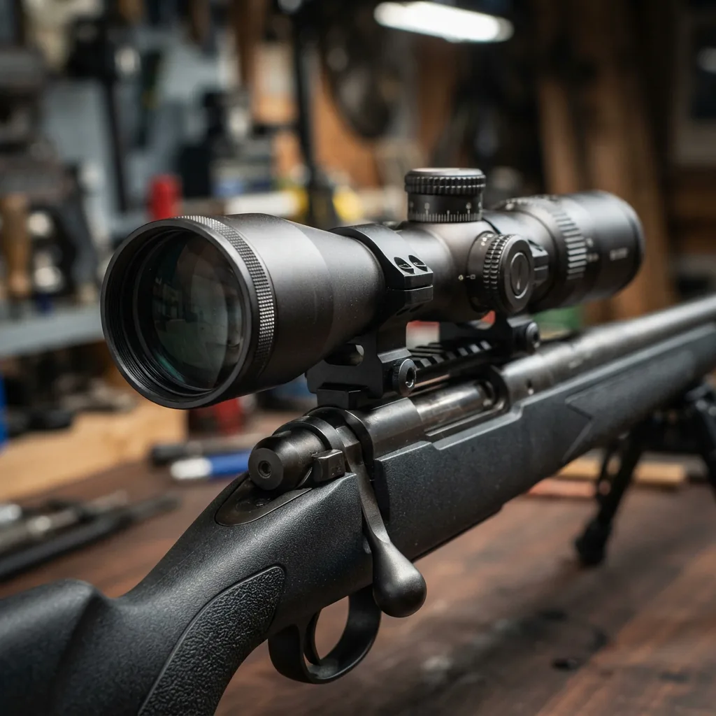 Simmons 44MAG 6-24x44mm Rifle Scope mounted on a receiver.