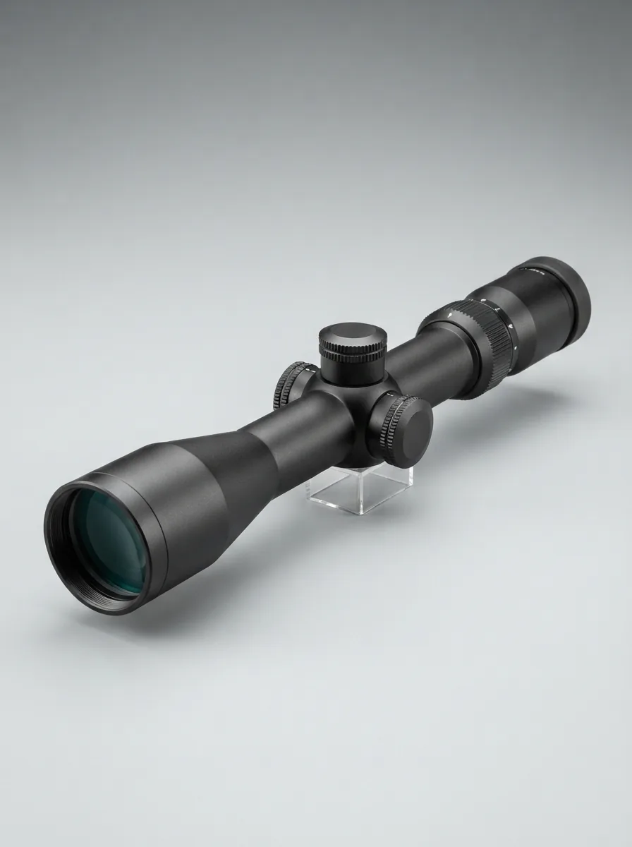 The Simmons Pro Target 3-9x40 Riflescope displayed on a neutral background, showcasing its full profile.
