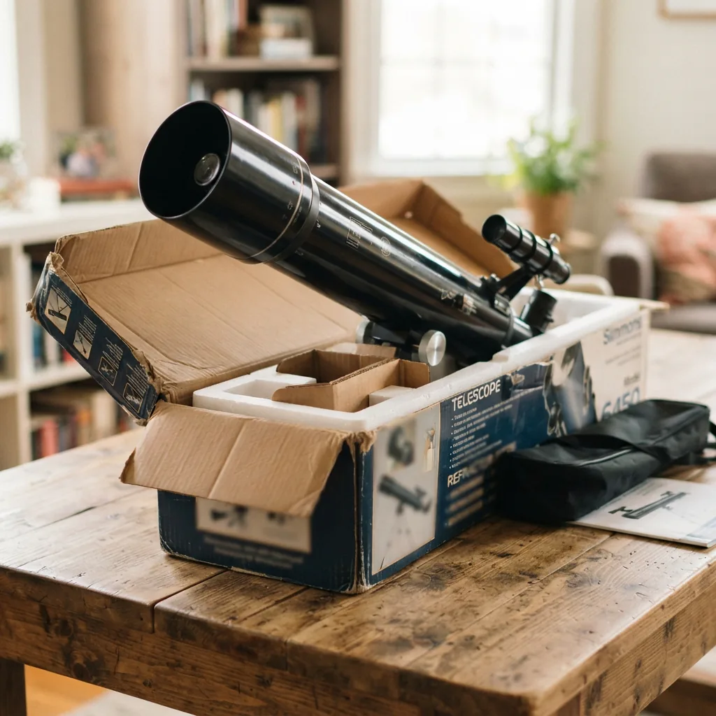 The Simmons Telescope Model 6450 shown in its original packaging.