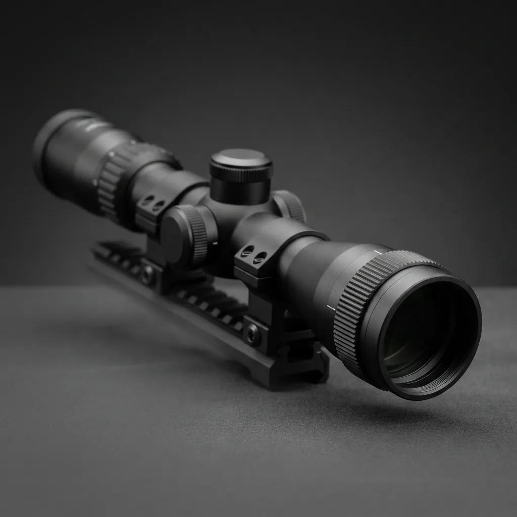Simmons Pro Hunter 4-12x44mm AO Riflescope with a focus on the adjustable objective lens at the front